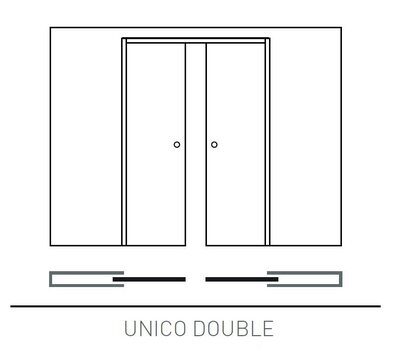 Пенал Eclisse UNICO DOUBLE 700+700x2000мм для двух раздвижных дверей (под обрамление) - EKC070DA