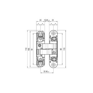 Скрытая петля HAFELE K1000 3D 180° комплект (матовый никель)