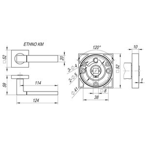 Дверная ручка ETHNO KM SN/CP-3