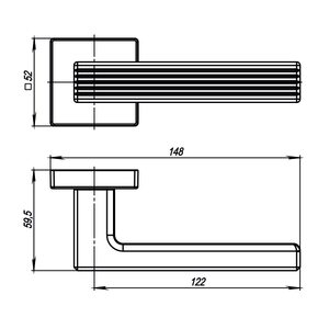Дверная ручка LINE USQ6 SN-3 Мат никель