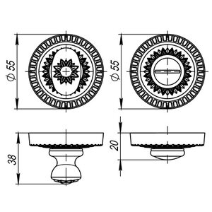 Ручка поворотная WC-BOLT BK6/CL-CP-8 Хром