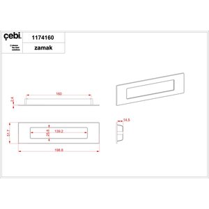 Ручка раздвижная CEBI A1174 160 MP24 (черный)