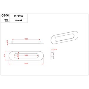 Ручка раздвижная CEBI A1173 160 MP11 (глянцевое золото)