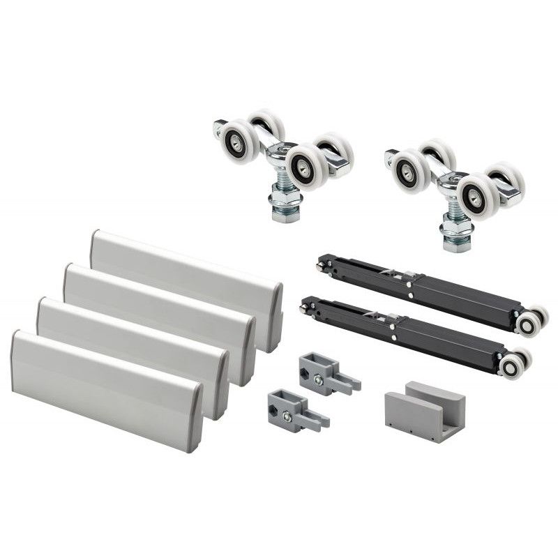 K.Sistem SET-80 GLASS+2 Soft раздвижная система на 1 стеклянное полотно от 80 до 120 кг + профиль 2м