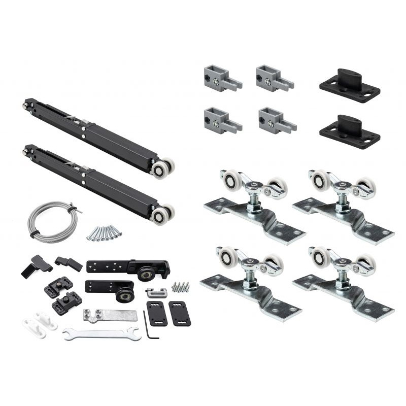 K.Sistem SET-50 Telescopic+2 Soft раздвижная система телескопического открывания 2х дверей до 50 кг + профиль 3м