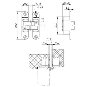 Петля скрытой установки U3D4200L CP левая (Architect 3D-ACH 40) хром 40 кг Петля скрытой установки U3D4200L CP левая (Architect 3D-ACH 40) хром 40 кг